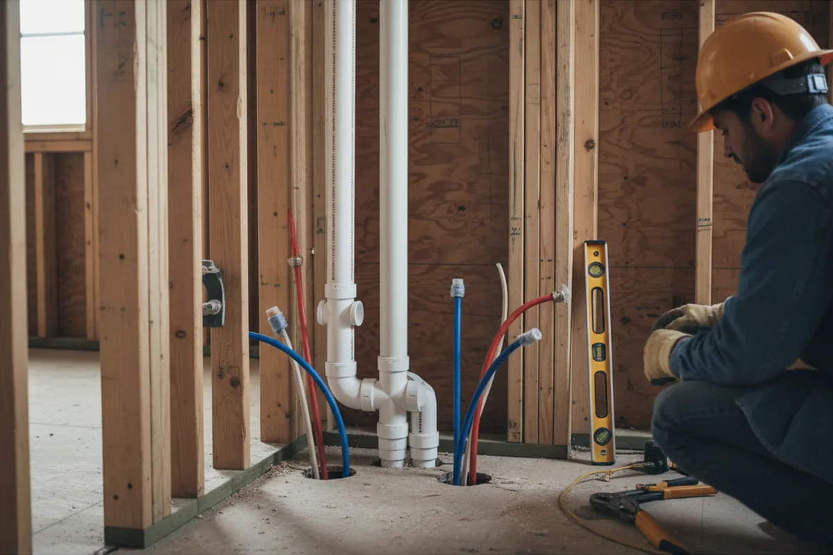 Drain and supply rough-in during Leak Detection in Deer Lodge