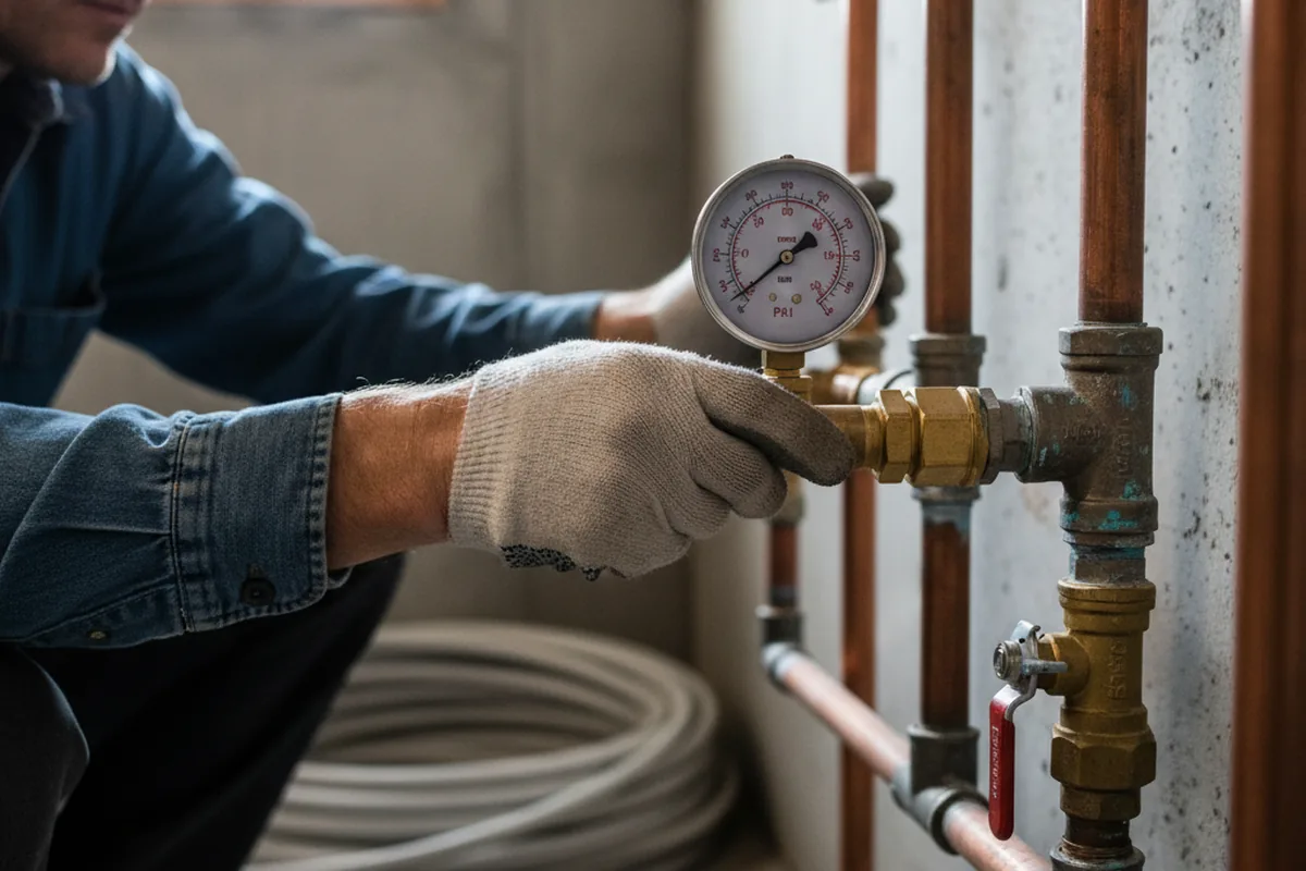 Pressure testing a repaired line during Water Line Repair in Deer Lodge